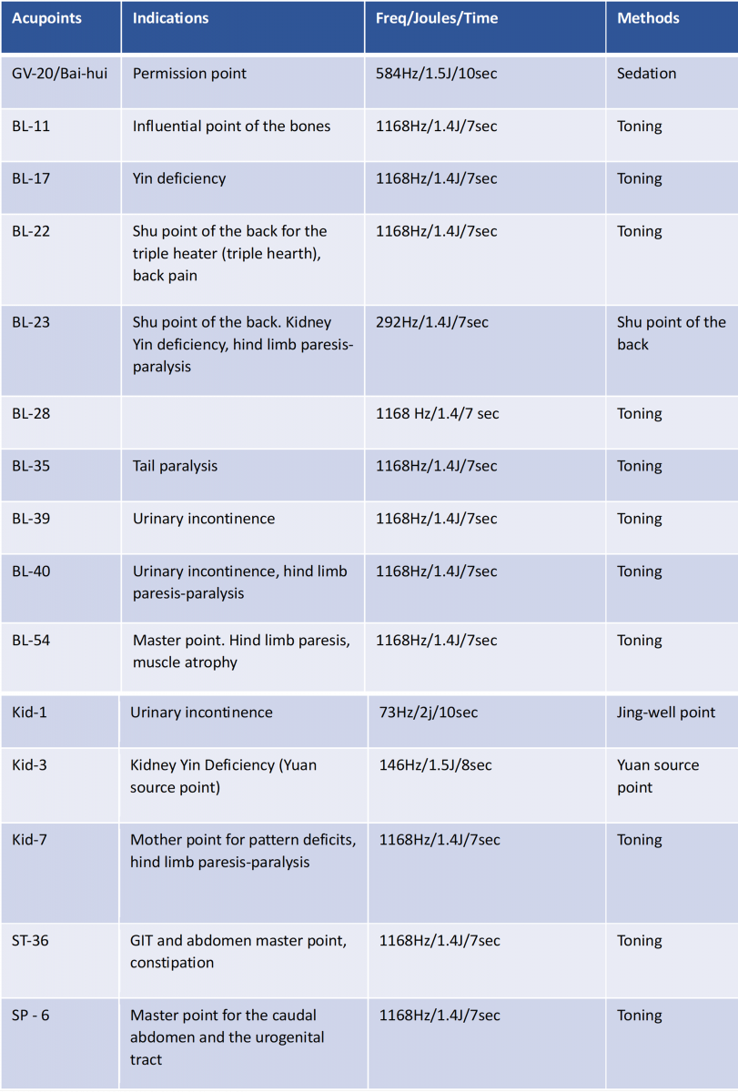 acupoints - protocol